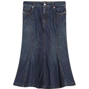 Sportmax, Dames, Rokken, Blauw, Maat: M Denim,