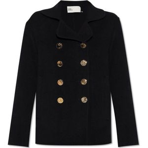 Tory Burch, Dames, Mantels, Zwart, Maat: S Wol,