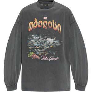 Balenciaga, Heren, Tops, Grijs, Maat: S Katoen,