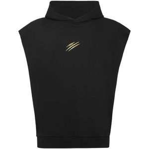 Plein Sport, Heren, Sweatshirts & Hoodies, Zwart, Maat: XS Katoen,