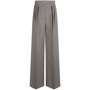 Max Mara, Dames, Broeken, Grijs, Maat: S Wol,
