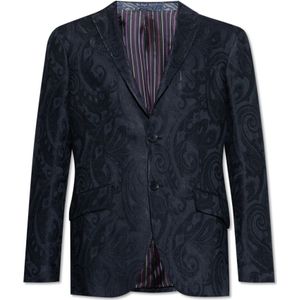 Etro, Heren, Jassen, Blauw, Maat: L Linnen,