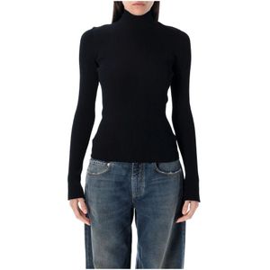 Balenciaga, Dames, Truien, Zwart, Maat: S Viscose,