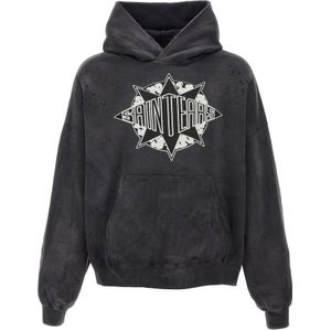 ©Saint M××××××, Heren, Sweatshirts & Hoodies, Grijs, Maat: M Katoen,
