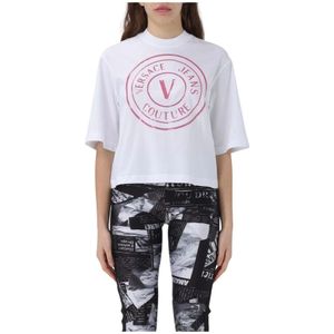 Versace Jeans Couture, Dames, Tops, Wit, Maat: XS Katoen,