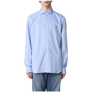 Brooksfield, Heren, Overhemden, Blauw, Maat: M Katoen,