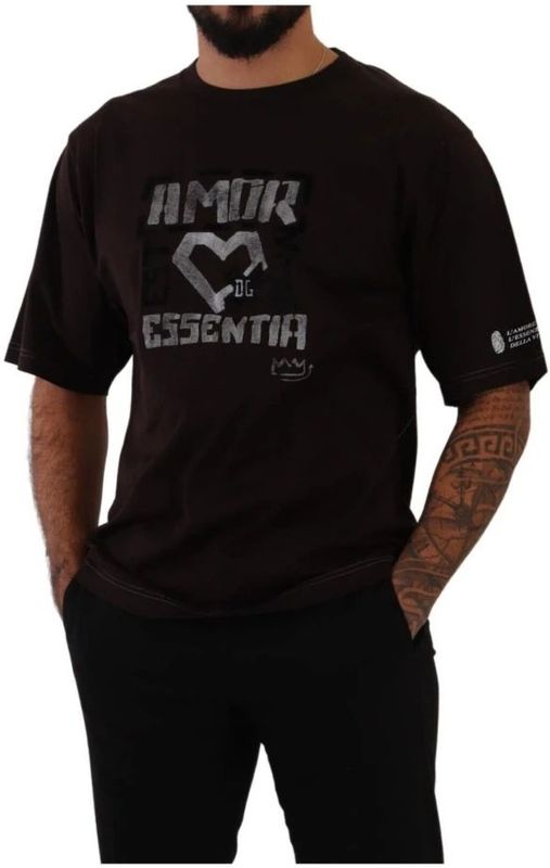 Dolce & Gabbana - Crew Neck T-shirt - Bordeaux - L'Amore Print