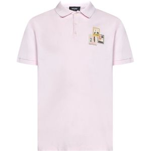 Dsquared2, Heren, Tops, Roze, Maat: L Katoen,
