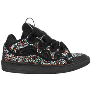 Lanvin Leren sneakers met steenversiering , Black , Heren , Maat: 45 EU