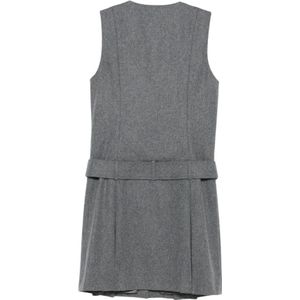 A.p.c., Dames, Jurken, Grijs, Maat: M Leer,