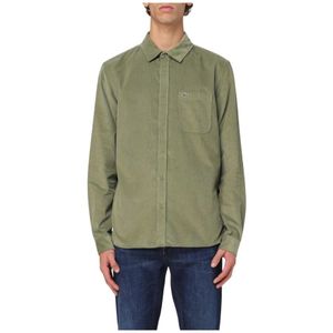 Lacoste, Heren, Overhemden, Groen, Maat: 2XL Corduroy,