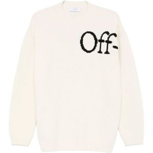 Off White, Heren, Truien, Wit, Maat: L Wol,