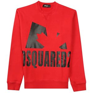 Dsquared2, Heren, Sweatshirts & Hoodies, Rood, Maat: S Katoen,