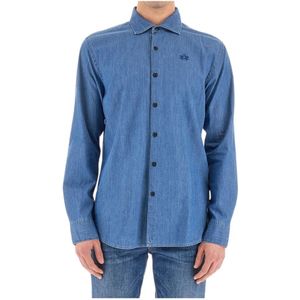 La Martina, Heren, Overhemden, Blauw, Maat: S