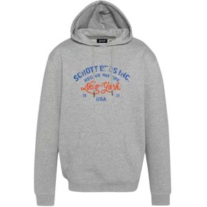Schott Nyc, Heren, Sweatshirts & Hoodies, Grijs, Maat: XL Katoen,