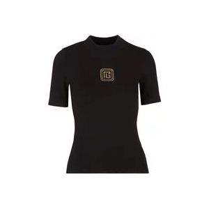 Balmain Retro PB T-Shirt , Black , Dames , Maat: XS