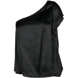 L'Autre Chose, Dames, Blouses & Shirts, Zwart, Maat: S Zijde,