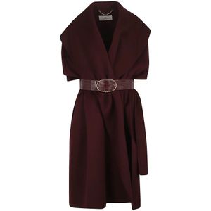 Elisabetta Franchi, Dames, Mantels, Bruin, Maat: M Wol,