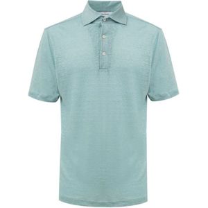 Gran Sasso, Heren, Tops, Blauw, Maat: L Linnen,