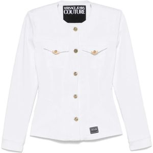Versace Jeans Couture, Dames, Jassen, Wit, Maat: XS Denim,