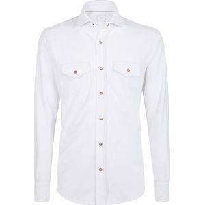 Eleventy, Heren, Overhemden, Wit, Maat: S Katoen,