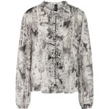Marc Cain - Gedrukte Ruches Blouse - Grijs - Dames