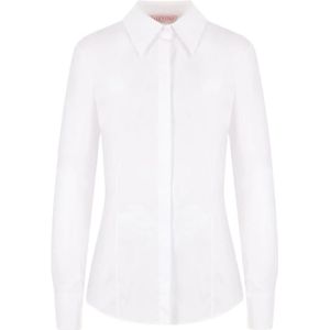 Valentino Garavani, Dames, Blouses & Shirts, Wit, Maat: M Katoen,