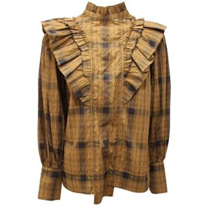 Ganni, Dames, Blouses & Shirts, Groen, Maat: M