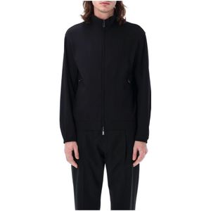 Emporio Armani, Heren, Sweatshirts & Hoodies, Zwart, Maat: M Nylon,