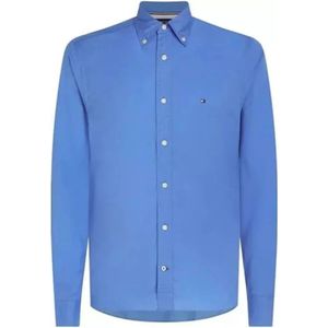 Tommy Hilfiger, Heren, Overhemden, Blauw, Maat: 2XL Katoen,