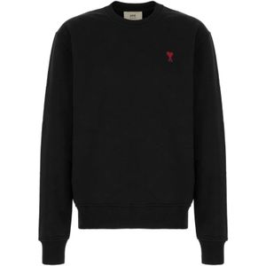 Ami Paris, Heren, Sweatshirts & Hoodies, Zwart, Maat: XS Katoen,