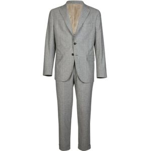 Eleventy, Heren, Pakken, Grijs, Maat: M Zijde,