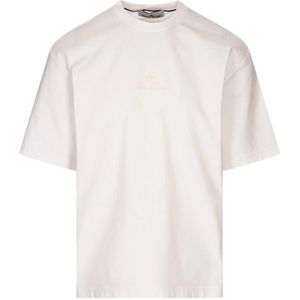 Stone Island, Heren, Tops, Wit, Maat: M Katoen,
