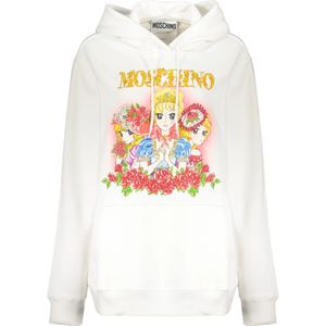 Moschino, Dames, Sweatshirts & Hoodies, Wit, Maat: 3XS Katoen,