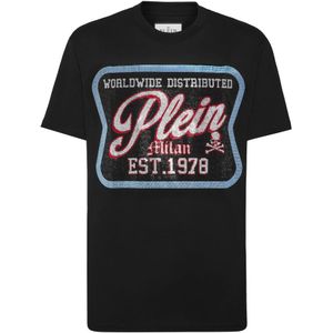 Philipp Plein, Heren, Tops, Zwart, Maat: L Katoen,