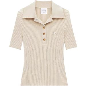 Courrèges, Dames, Tops, Beige, Maat: S Viscose,