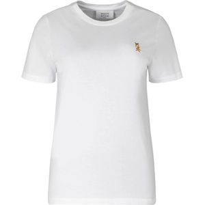 Maison Kitsuné, Dames, Tops, Wit, Maat: L Katoen,