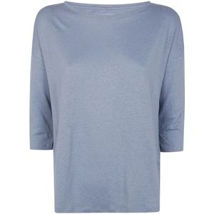 Majestic Filatures, Dames, Tops, Blauw, Maat: S Katoen,