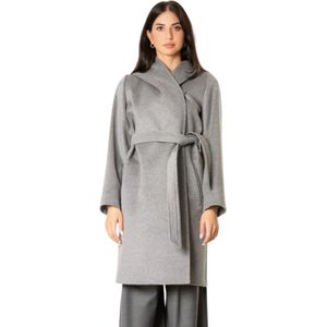 Max Mara Studio, Dames, Mantels, Grijs, Maat: M Wol,