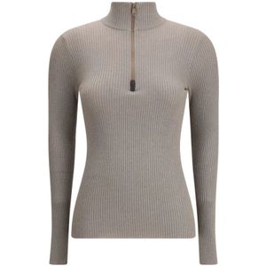 Brunello Cucinelli, Dames, Truien, Grijs, Maat: XL Zijde,