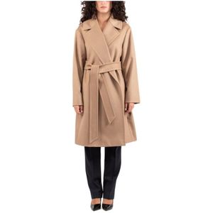 Max Mara Studio, Dames, Mantels, Bruin, Maat: XS Wol,