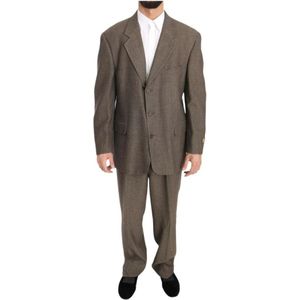 Dolce & Gabbana, Heren, Pakken, Bruin, Maat: 2XL Wol,