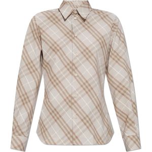 Burberry, Dames, Blouses & Shirts, Beige, Maat: 4XS Katoen,