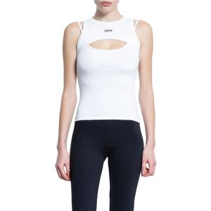 Off White, Dames, Tops, Wit, Maat: M Jersey,