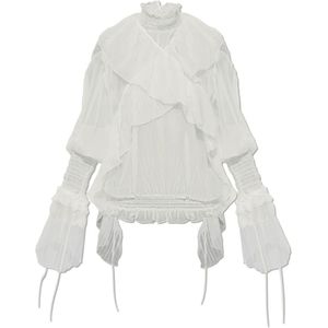 Blumarine, Dames, Blouses & Shirts, Wit, Maat: XS Zijde,