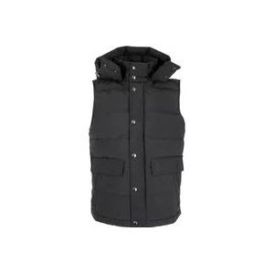 Woolrich Zwarte Afneembare Hood Vest , Black , Heren , Maat: 2XL