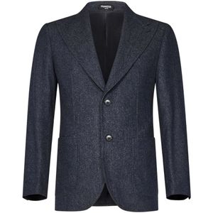 Franzese Collection, Heren, Pakken, Blauw, Maat: M Wol,