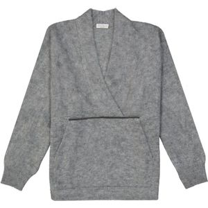 Brunello Cucinelli, Dames, Truien, Grijs, Maat: M Wol,