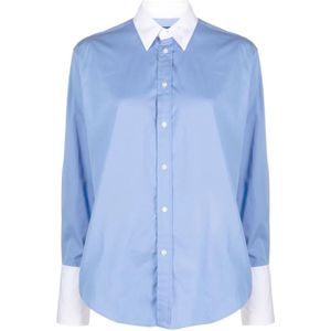 Polo Ralph Lauren, Dames, Blouses & Shirts, Blauw, Maat: 2XL Katoen,