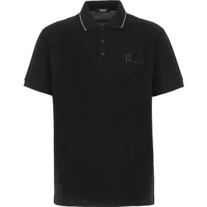 Versace Klassieke Polo voor Mannen , Black , Heren , Maat: L